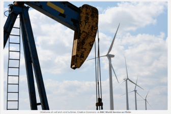 Oil well and wind turbines